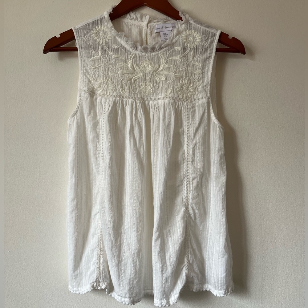 House of Harlow 1960 delicate embroidered cream blouse